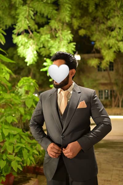 Premium Charcoal Grey 3-Piece Formal Suit