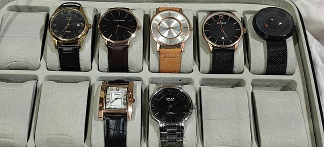 7 watches  with zipper  watch box for sale