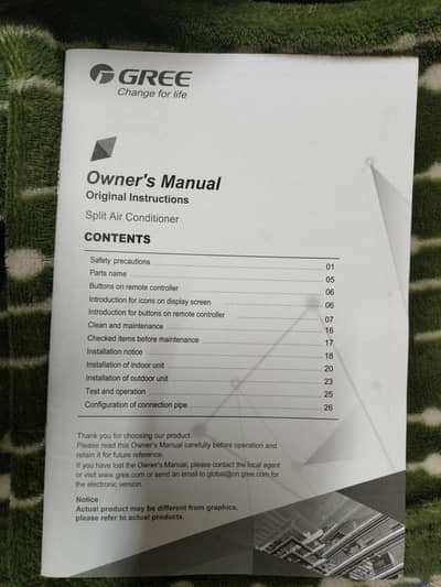 Gree inverter Model HSU18LF