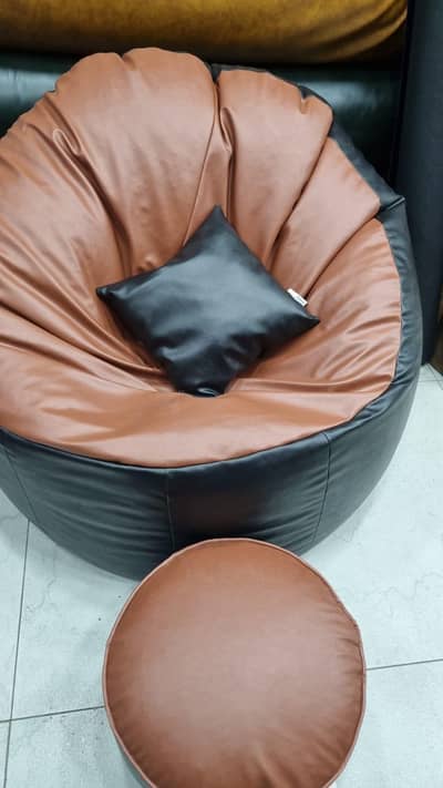 Adult Bean Bag with a cushion and foot rest