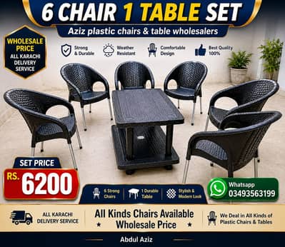 plastic chairs table wholesalers