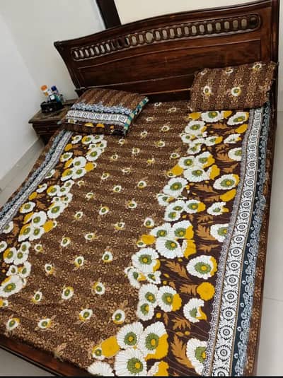 King Size Wooden Double Bed | Strong & Sturdy | Dark Brown