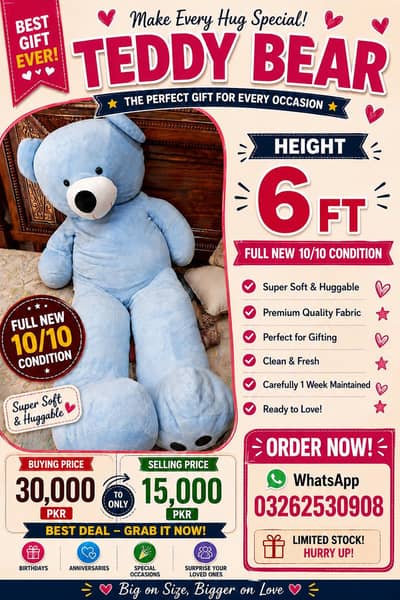 6 ft teddy bear