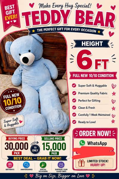6 ft teddy bear