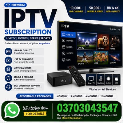 Reliable IPTV subscription with a wide range of live TV and entertain