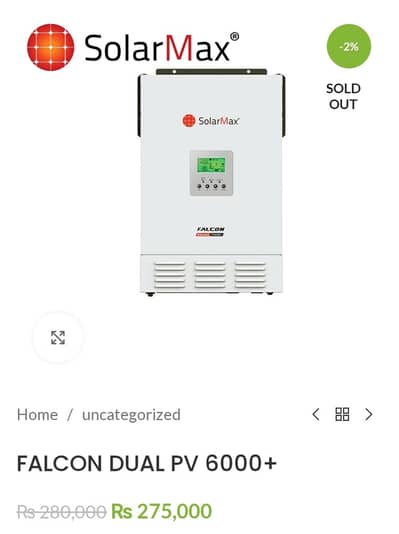 Solarmax Falcon Dual PV6000+, Company Sealed. .