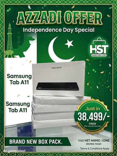 Azaadi offer. Samsung Tab A11. Box pack. 4/64. Final price