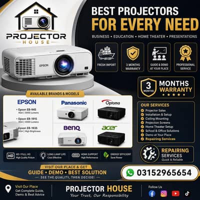 WE HAVE ALL KINDS OF PROJECTORS AVAILBLE IN DUBAI IMPORT 03152965654
