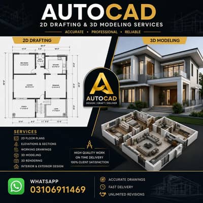 AutoCAD 2D & 3D Drawing | Floor Plans | Architectural Design