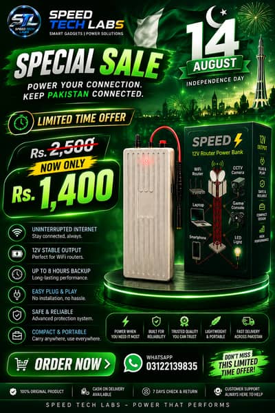 12V Router Power Bank | WiFi UPS Backup | August Mega Sale