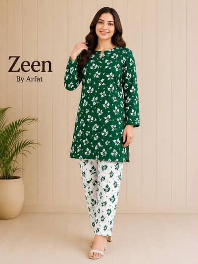 14th August special zeen by arfat 2pc Green lawn suits