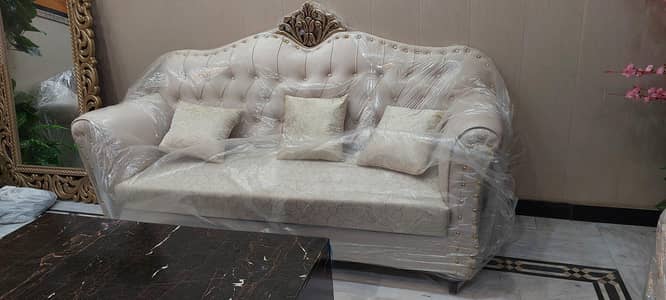 Sofa Set 7 seater solid wood structure new condition