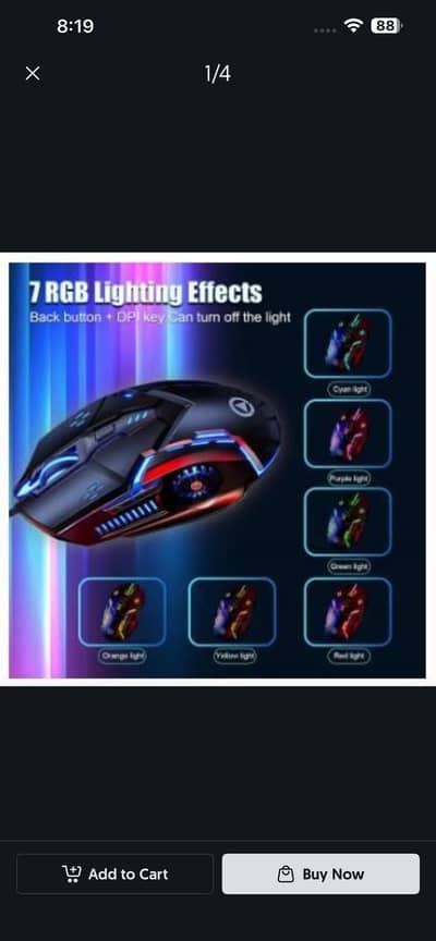 Gaming Mouse G5 3200 DPI, 6-Button USB Wired Mouse with 7-Color RGB
