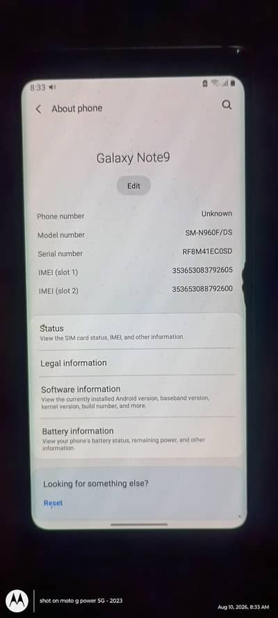 Samsung Mobile Note 9