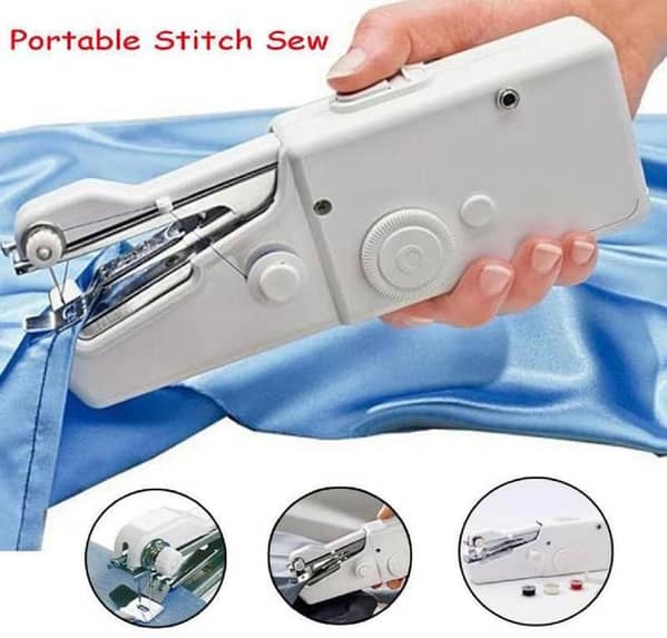 Portable Handheld Mini Sewing Machine | Quick Stitch Cordless Sewing Machine | Easy One-Hand Clothes Stitching Machine | Portable Fabric Stitcher for Clothes Repair, DIY Craft, Curtains, Jeans & Home Travel Sewing Kit