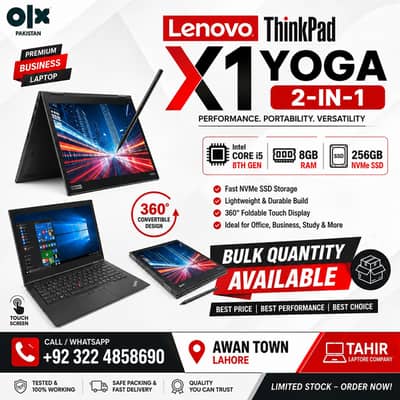 Laptops Lenovo X1 Yoga 2-in-1 | i5 8th Gen | 8GB | 256GB NVMe SSD