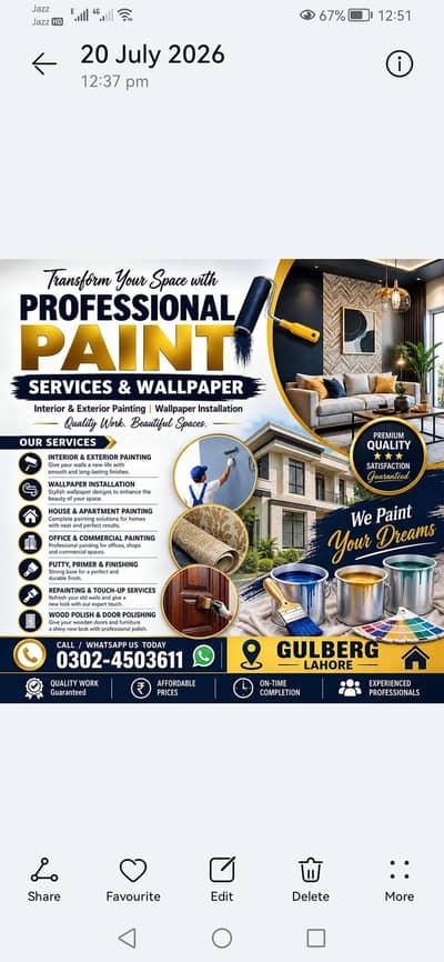 professional Paint Services in lahore