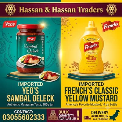 Yeo's Sambal Oeleck & French's Yellow Mustard – 100% Authentic