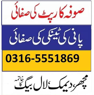 Sofa Carpet Washing, Water Tank Cleaning, Home Service, 0316-555-1869