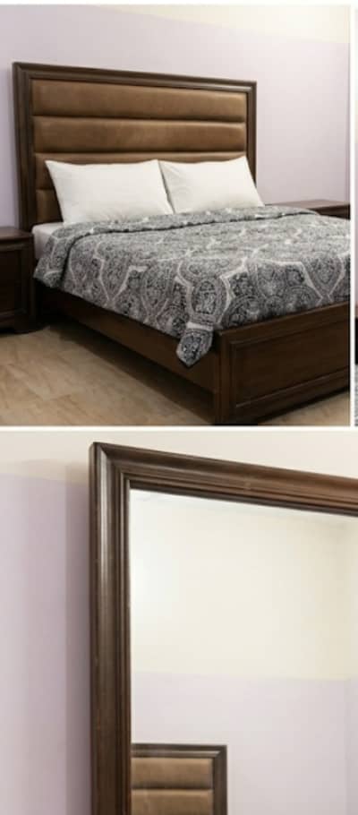bedroom set for sale in karachi ( pure walnut wood furniture )