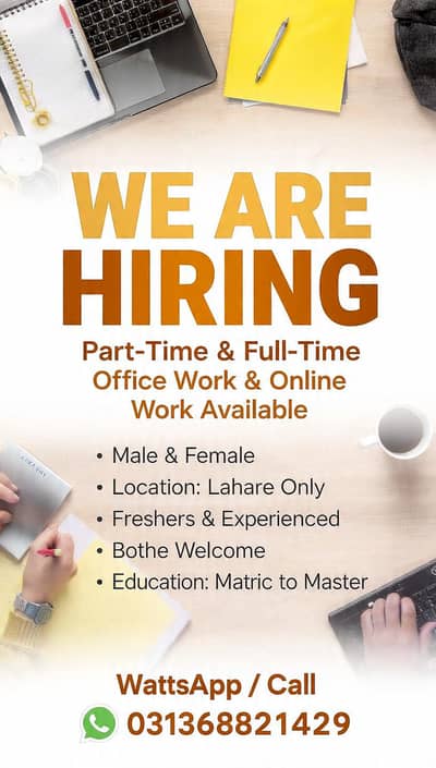 NEED SYAFF FOR ONLINE WORK