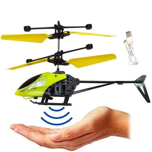 Gravity Sensor Toy Remote Control Helicopter for Kids Age 4+ Years, Indoor Palm Sensing RC Helicopter Rechargeable Helicopter with LED Lights I Pack of 1 I Multicolour