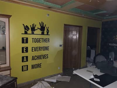 Wall Branding | Wall papers | Wpc panel | Roller Blind | Tile ceiling