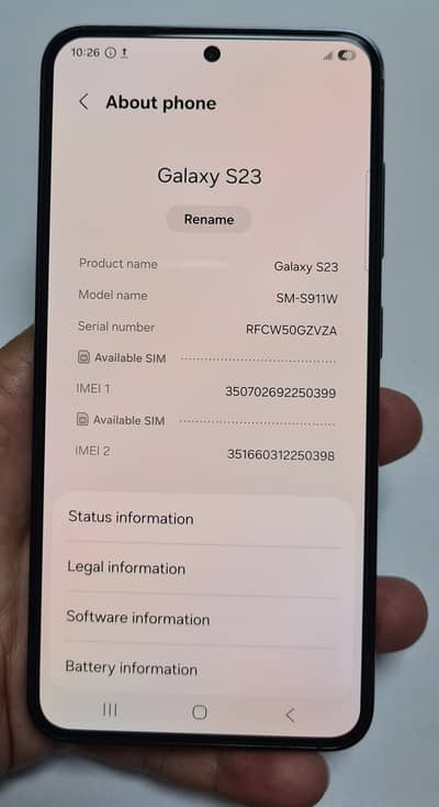 Samsung Mobile S23 8GB-256GB With box 10/10
