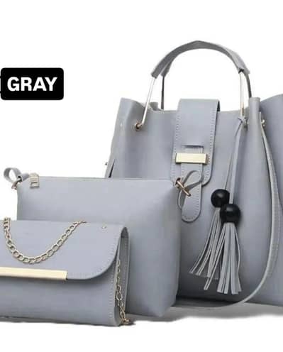 3 piece Rexine handbag set for girls with cash on delivery