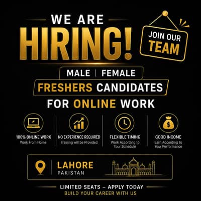 hiring in Lahore!!!!