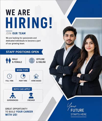 Hiring Staff Required For Office Work And Online Work In Lahore