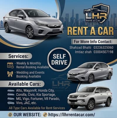 Self Drive Rent a Car - Civic, Corolla, City, Parado, Kia, MG for Rent