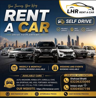 Self Drive Rent a Car - Civic, Corolla, City, Parado, Kia, MG for Rent