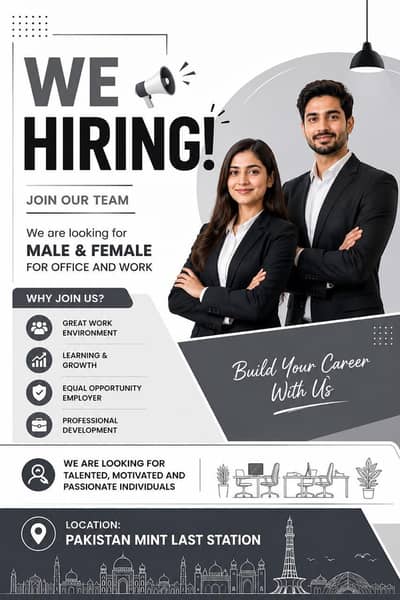 Hiring now male and female for work