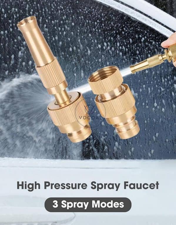 Water Nozzle Garden Spray G-u-n 4 Mode High Pressure Brass Direct Nozzle Bo os ter Adjustable Hose Nozzle Garden Brass Spray Nozzle Hose Nozzle Spray Adapter