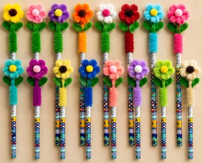 beautiful flower pencils