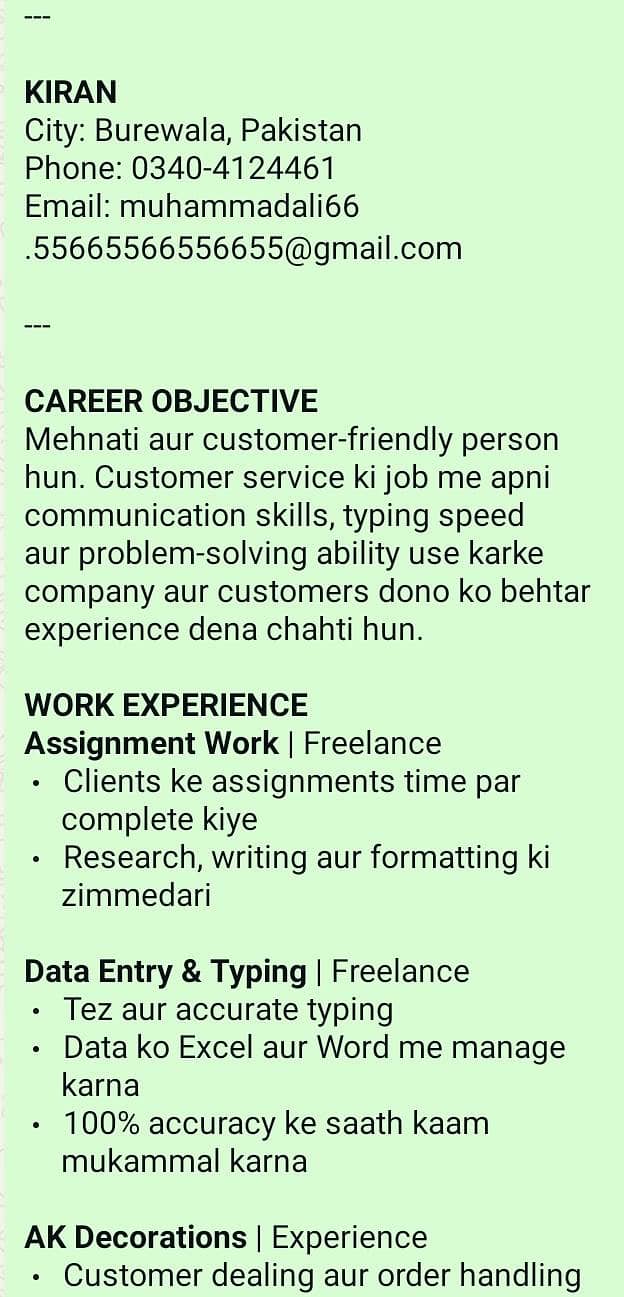 assignment work 1