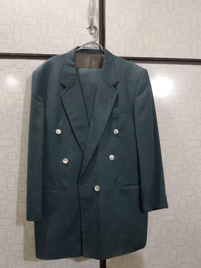 Men Double Breasted Pent Coat Suit | Dark Teal Green Formal Suit