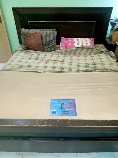 Double bed, two side tables, one Diamond foam mattres