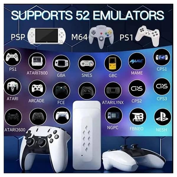 M22 Game Stick,64 GB 30,000 Plus games and 52 Plus Emulator games, Video Game Console Retro Classic Games 2.4G Double Wireless Controller for PSP/PS1/Neogo/GBA/SNES