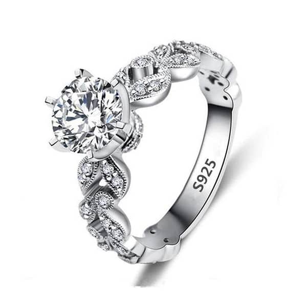 925 Silver Ring For Women - Baroque Style 1.5 Carat Ring for Girls by Timeless Elegance