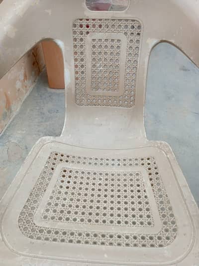 Plastic Chairs 6 with big Alumininum & Fibr top folding table,