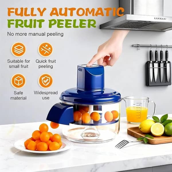 Automatic Electric Fruit Peeler Machine | 360° Rotating Fruit Peeling Tool | Kitchen Vegetable Peeler Cutter for Fruits & Vegetables
