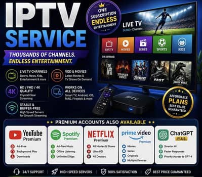 iptv Services - 4k hd fhd UHD Tv - 3D Dubbed Movies - All Web Series