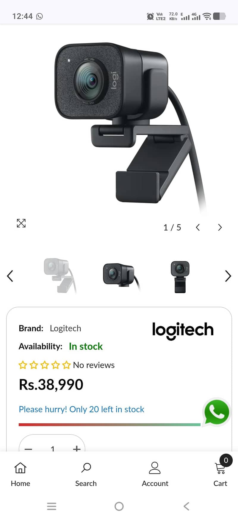 Logitech Stream Cam Full HD 3