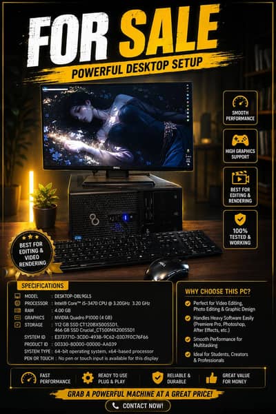 Core i5 ( Best For Editing & Gaming ) ( Ram & Hard Change Possible)