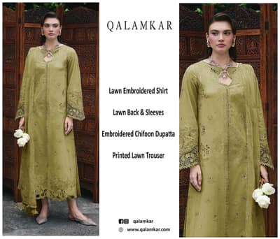 3pc lawn fancy suit for women
