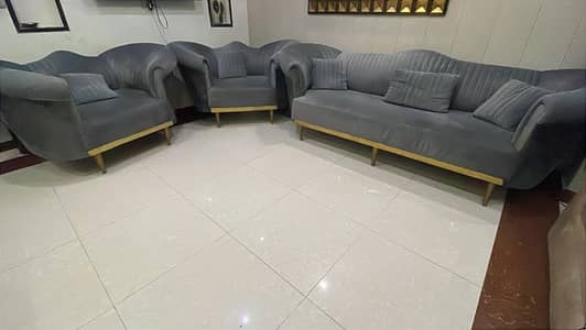 Luxury Modern 7 Seater Sofa Set | Velvet Fabric