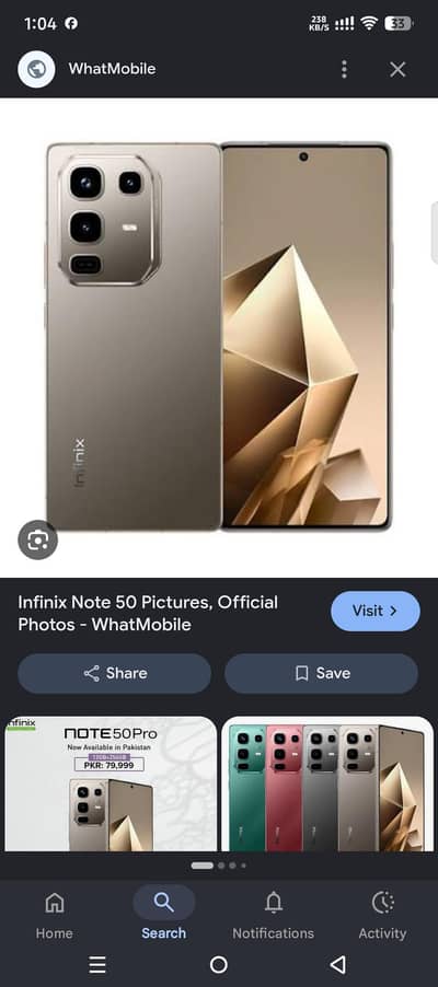 note 50 infinix 8/256 45 wad charged