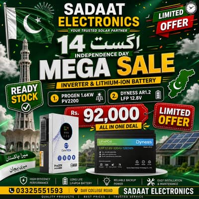 ProGEN 1.6KW PV2200 + Dyness AR1.2 100Ah Battery | Mega Sale |